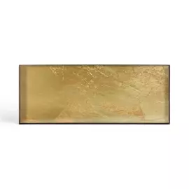 Ethnicraft :: Taca dekoracyjna Gold Leaf prostokątna rozm. L szer. 46 cm