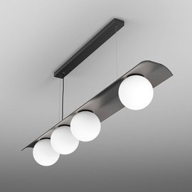 Aqform :: Lampa wisząca Modern Ball czarna biały klosz szer. 120 cm