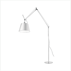 Artemide :: Lampa podłogowa Tolomeo Mega z włącznikiem On-Off srebrna śr. 36 cm