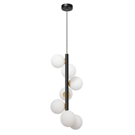 Kaspa :: Lampa wisząca Cumulus Vertical 1 biało-czarna wys. 90 cm