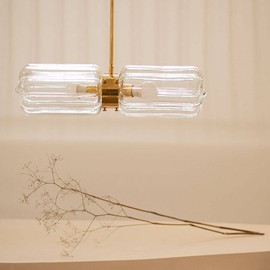 Embassy Interiors :: Lampa wisząca Art Déco wys. 61.8 cm złota transparentna