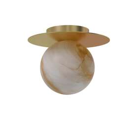 Robin :: Lampa sufitowa/ plafon Royal Disc alabaster złota śr. 15 cm