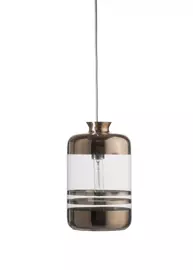 EBB & FLOW :: Lampa wisząca Pillar Platinum Stripes transparentno-brązowa śr. klosza 19 cm