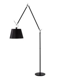 Artemide :: Lampa podłogowa Tolomeo Mega z czarnym abażurem i srebrnym stelażem śr. 42 cm