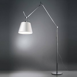 Artemide :: Lampa podłogowa Tolomeo Mega z włącznikiem on/off srebrna śr. 32 cm