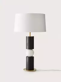 Aromas :: Lampa stołowa Alda biało-czarna wys. 61 cm