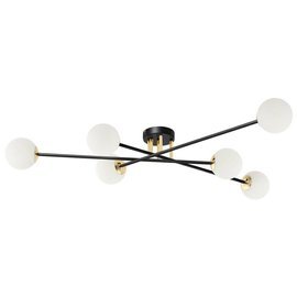 Kaspa :: Lampa sufitowa / plafon Astra 6 kloszy czarny