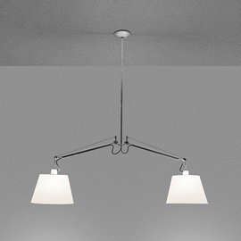 Artemide :: Lampa wisząca Tolomeo Basculante srebrno-biała szer. 148 cm