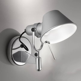 Artemide :: Lampa ścienna / kinkiet Tolomeo Faretto srebrna szer. 27 cm