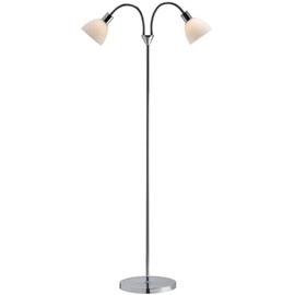 Nordlux :: Lampa podłogowa Double Ray srebrno-biała ze ściemniaczem wys. 155 cm