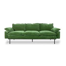 HKliving :: Sofa tapicerowana Retro 3-osobowa zielona velvet szer. 225 cm