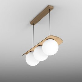 Aqform :: Lampa wisząca Modern Ball złota białe klosze szer. 51 cm