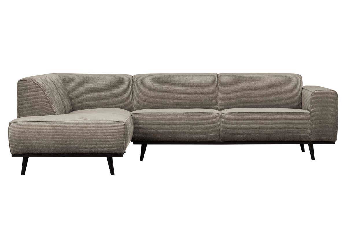 Be Pure :: Sofa narożna / narożnik lewy Statement Rib jasnoszary szer. 274 cm