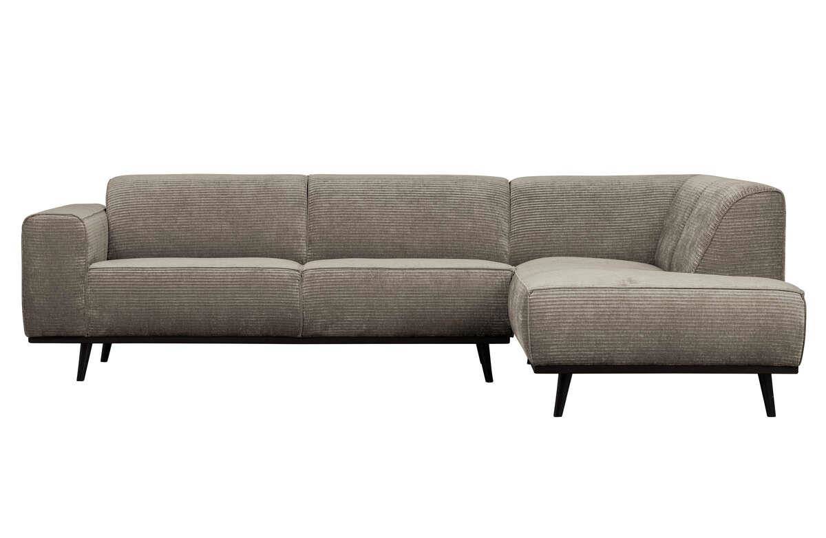 Be Pure :: Sofa narożna / narożnik prawy Statement Rib jasnoszary szer. 274 cm