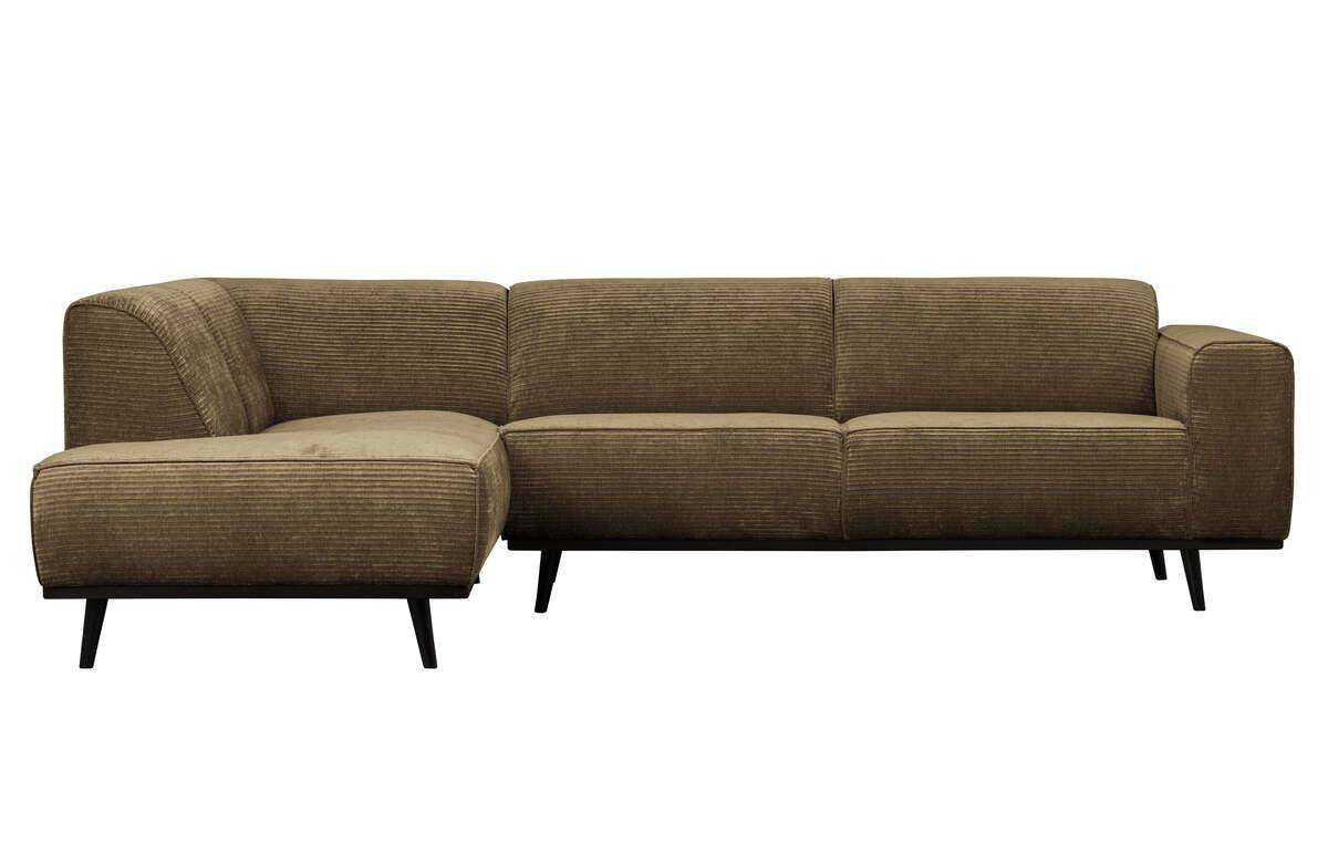 Be Pure :: Sofa narożna / narożnik lewy Statement Rib szarozielony szer. 274 cm