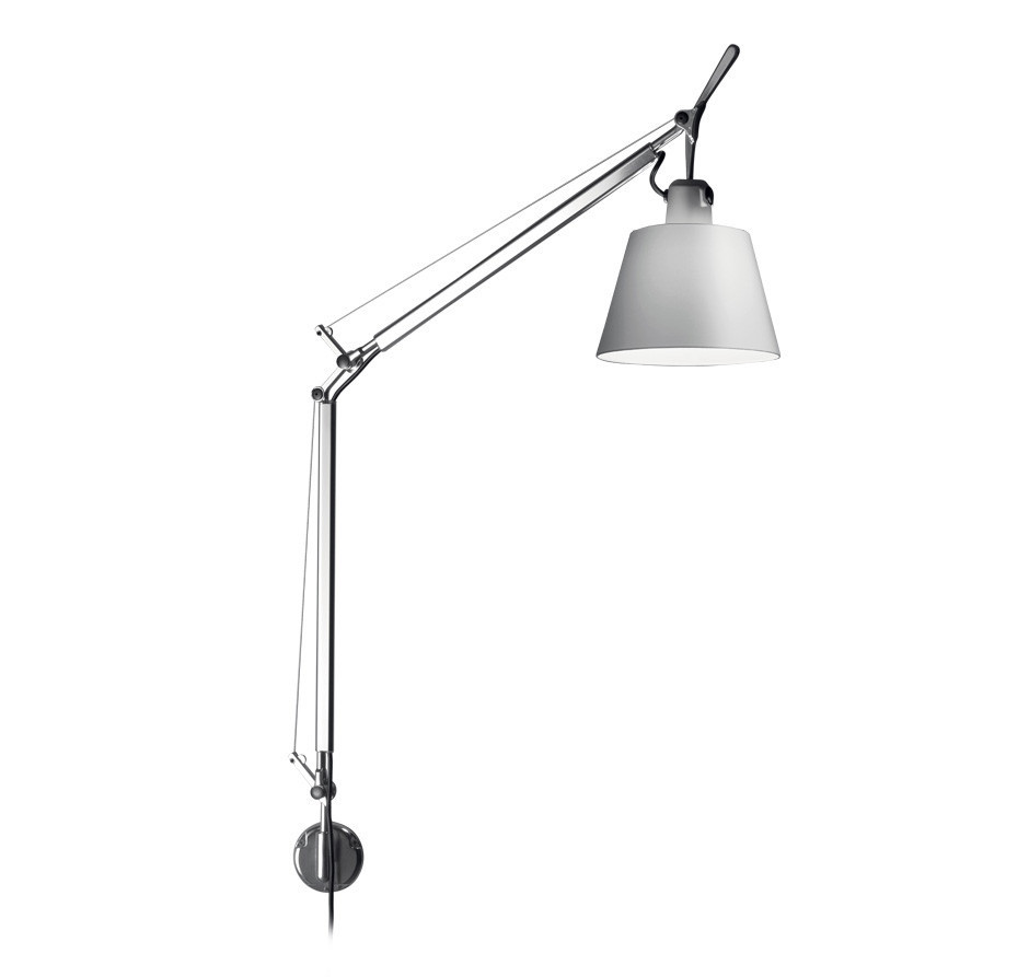 Artemide :: Lampa ścienna / kinkiet Tolomeo Basculante srebrna śr. 18 cm