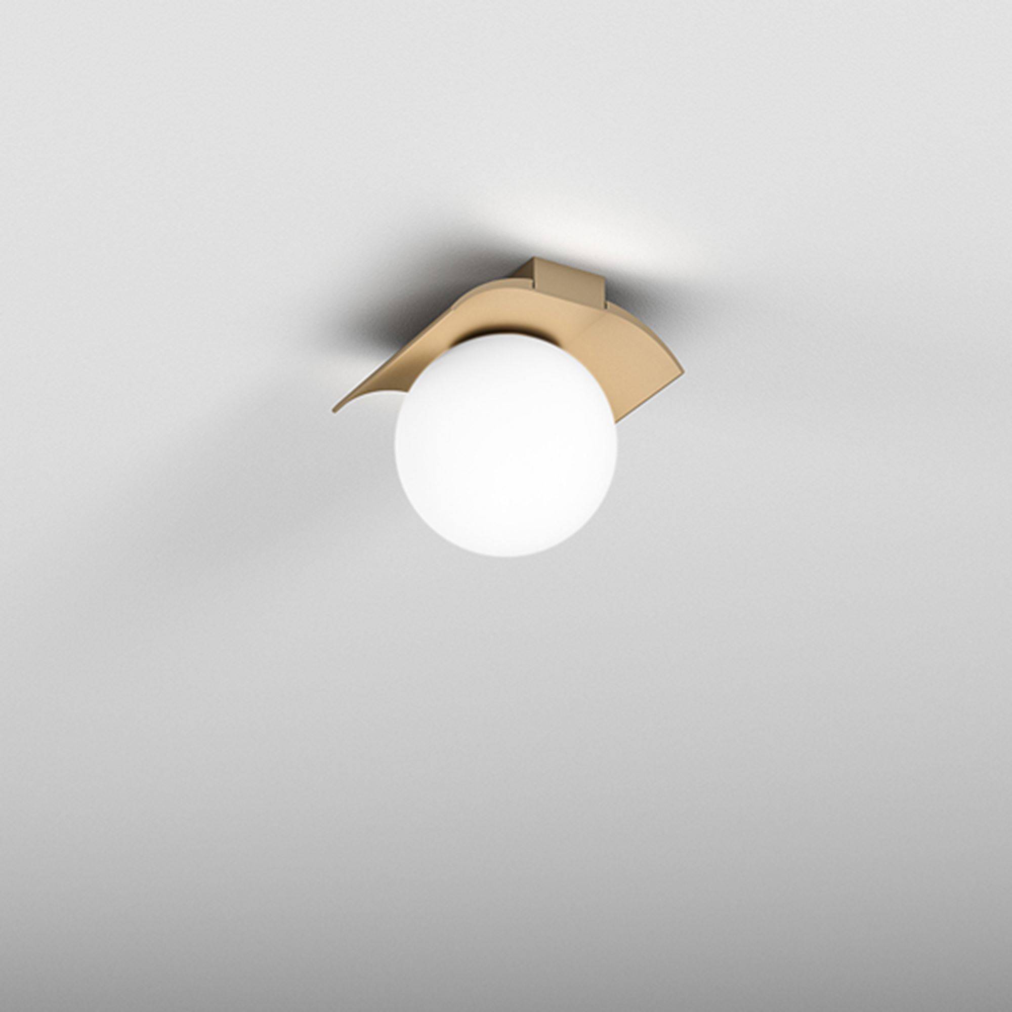 Aqform :: Lampa ścienna / kinkiet Modern Ball złota biały klosz szer. 15 cm