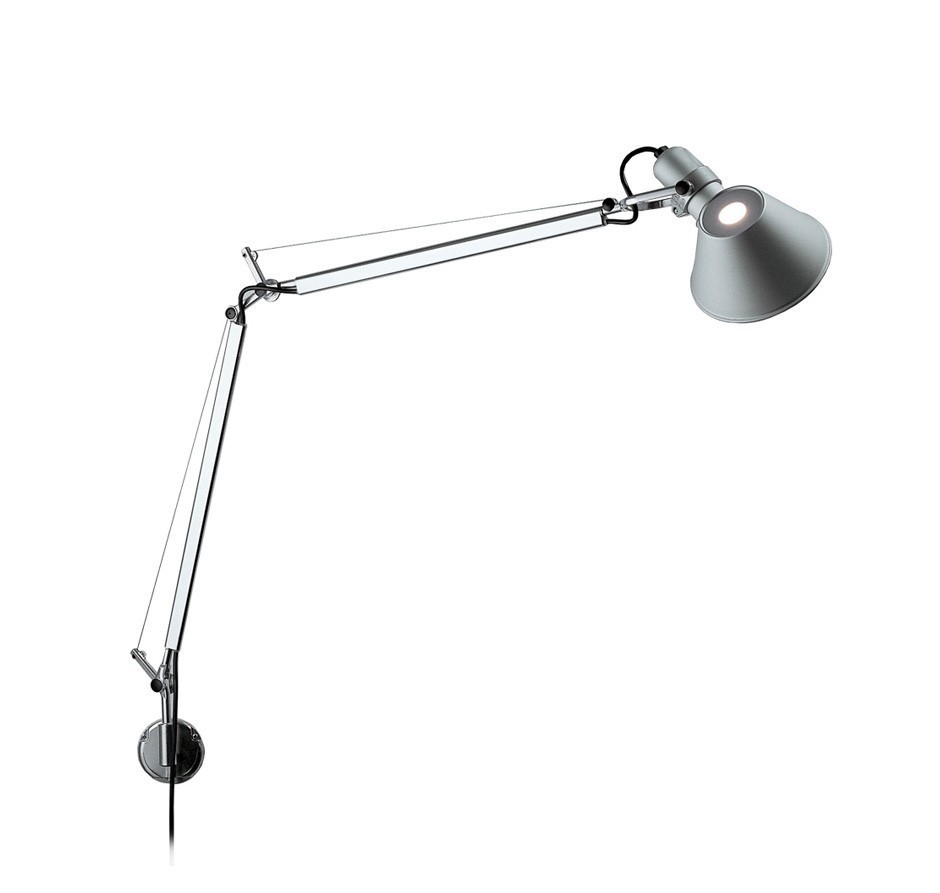 Artemide :: Lampa ścienna / kinkiet Tolomeo Micro srebrna szer. 49 cm