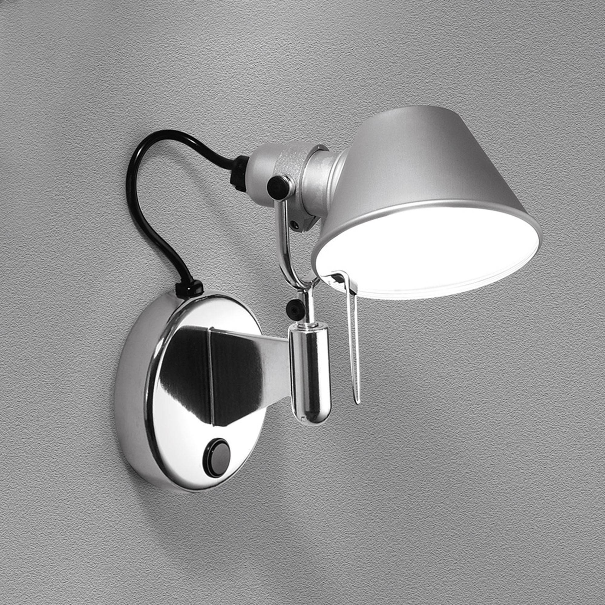 Artemide :: Lampa ścienna / kinkiet Tolomeo micro Faretto LED srebrna wys. 20 cm