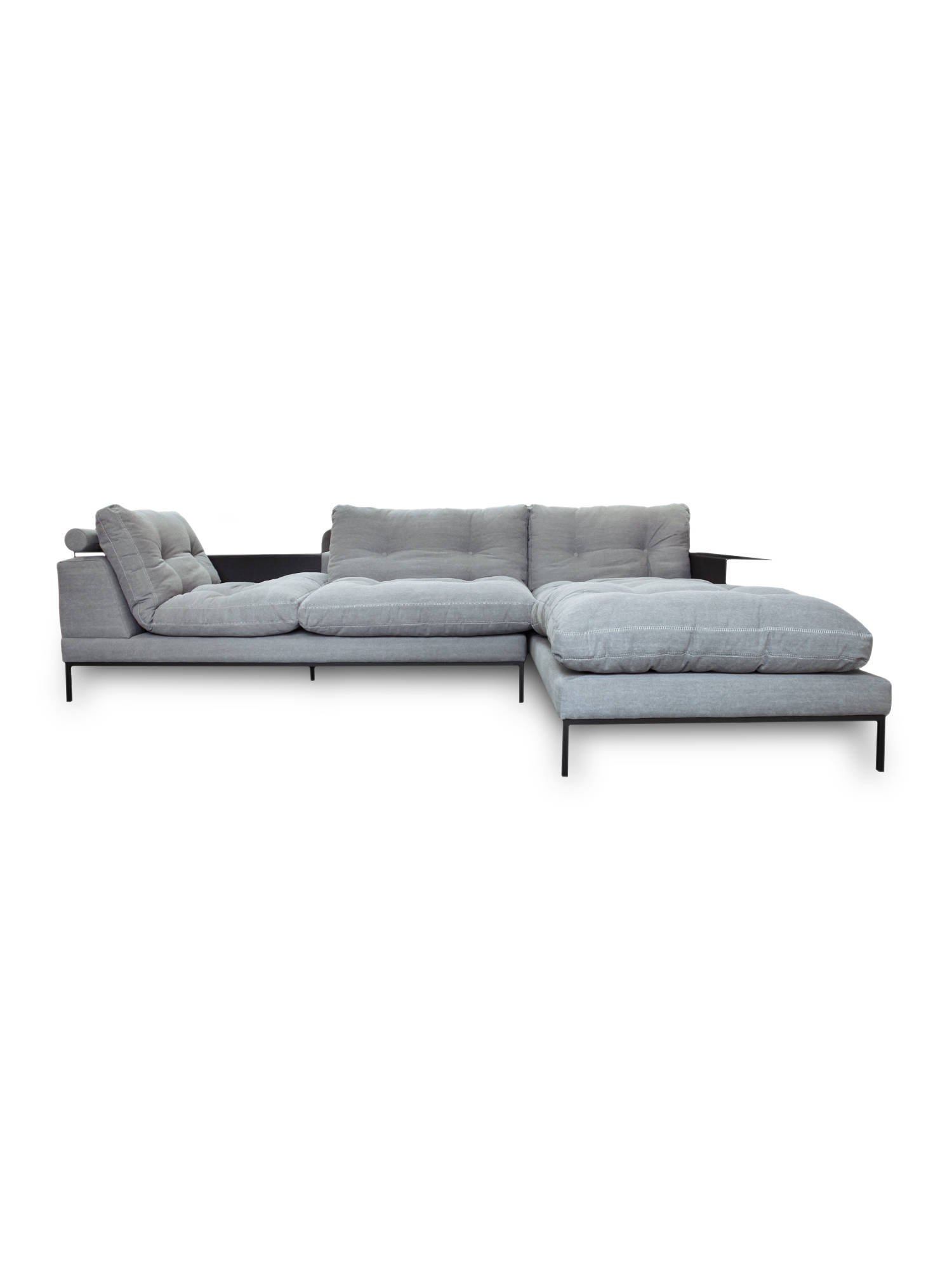 Nordic Line :: Sofa narożna / narożnik prawy tapicerowany Study szary 306x87x203 cm