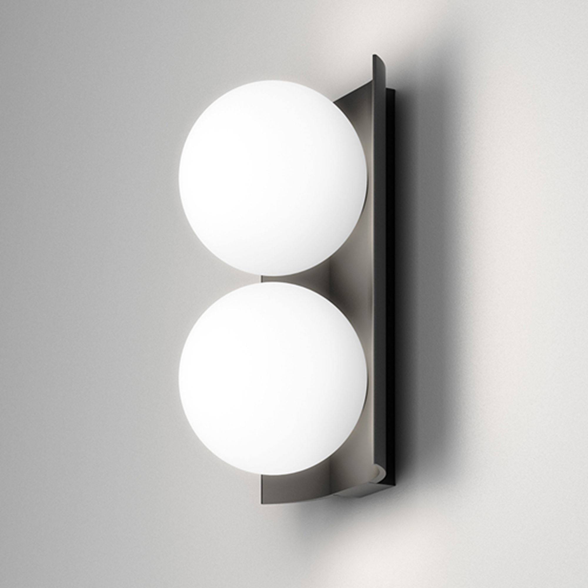 Aqform :: Lampa ścienna / kinkiet Modern Ball czarna białe klosze wys. 17,5 cm