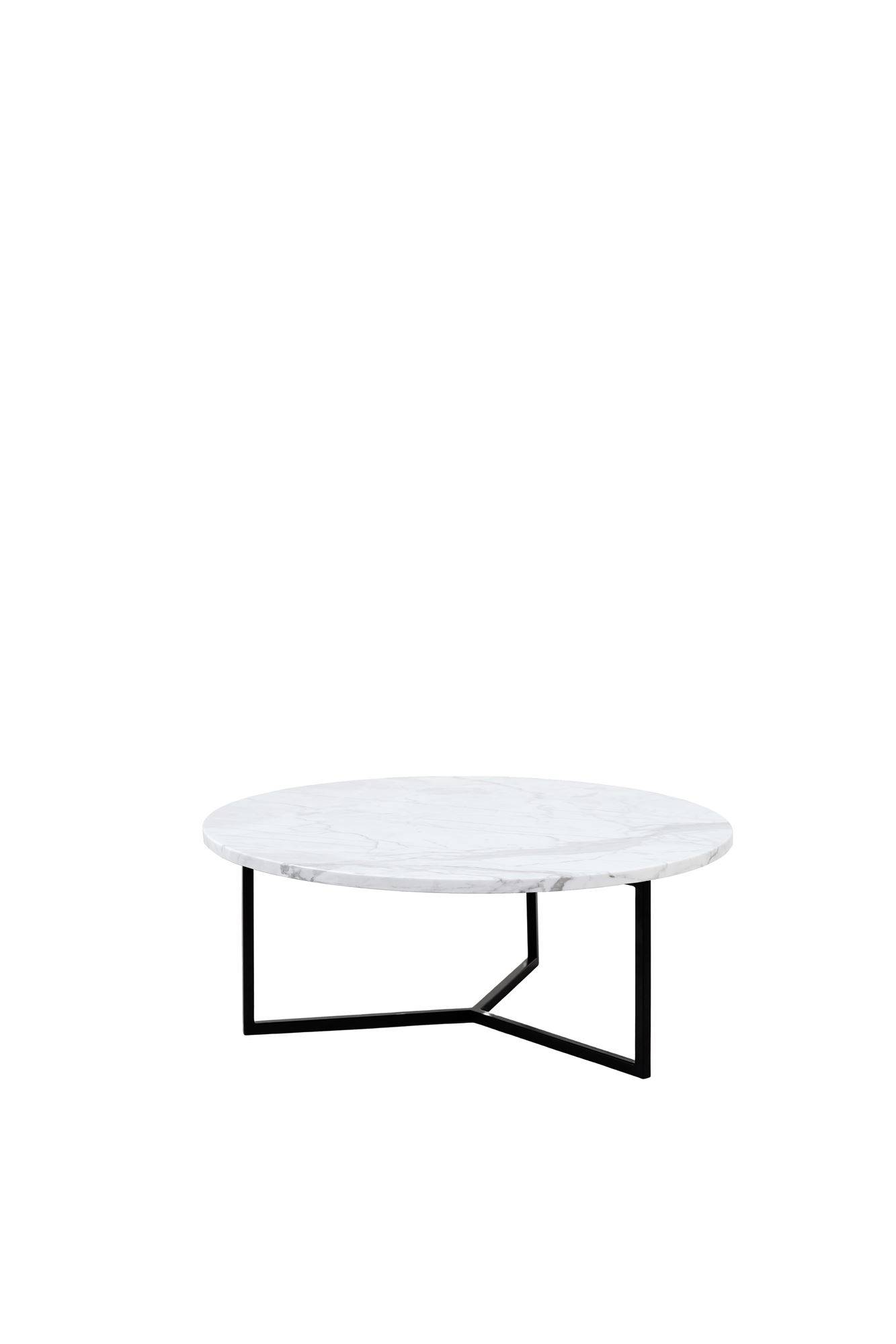 Un'common :: Stolik kawowy Oval śr. 100 cm marmurowy blat biały lub czarny rozm. L