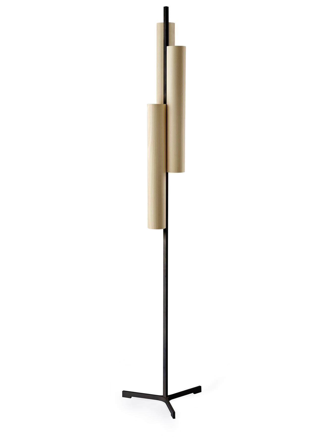 LZF :: Lampa podłogowa Black Note Triplet led brązowo-czarna wys. 188 cm