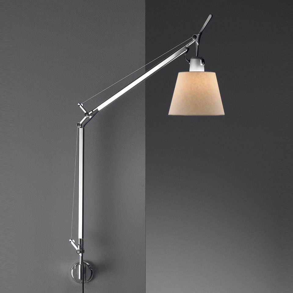 Artemide :: Lampa ścienna / kinkiet Tolomeo srebrno-beżowa śr. 18 cm