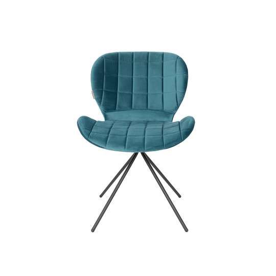 Zuiver :: Krzesło tapicerowane Omg Velvet niebieskie