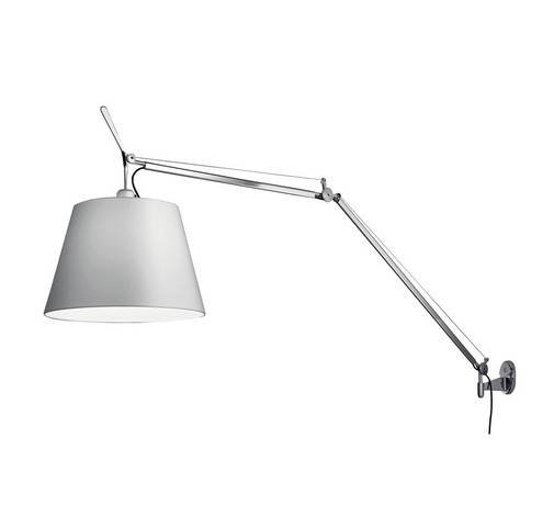 Artemide :: Lampa ścienna / kinkiet Tolomeo Mega z włącznikiem on/off srebrna śr. 36 cm