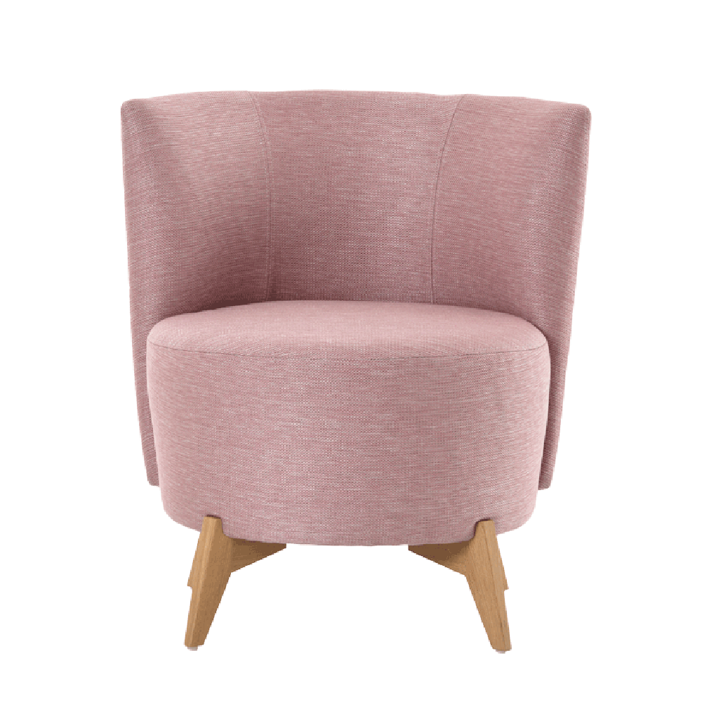 Mobitec :: Fotel tapicerowany Bolero różowy szer. 70 cm na drewnianych nogach