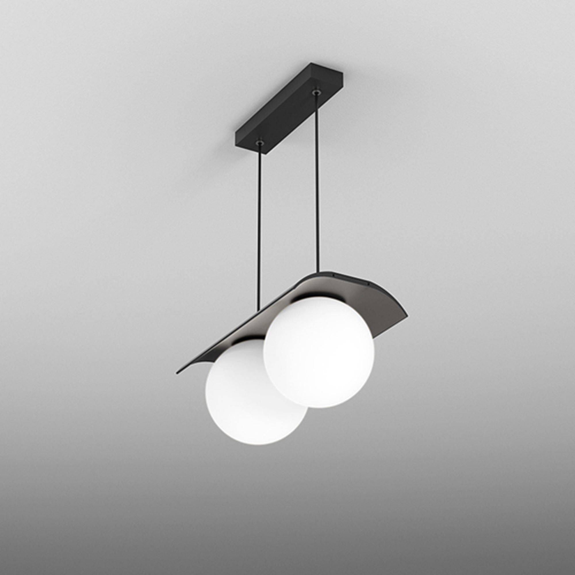 Aqform :: Lampa wisząca Modern Ball czarna białe klosze szer. 34 cm