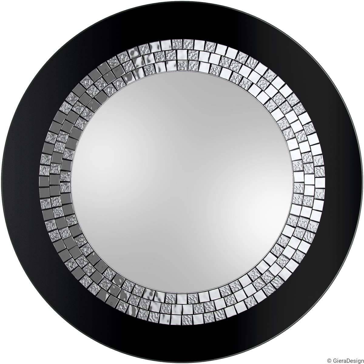 GieraDesign :: Lustro w stylu Glamour okrągłe czarne śr. 80