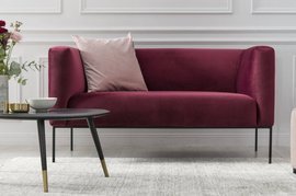 Nordic Line :: Sofa gepolstert Block 145x76x79cm burgund