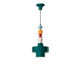 Ferroluce :: Lariat grüne Hängelampe, Höhe 60 cm