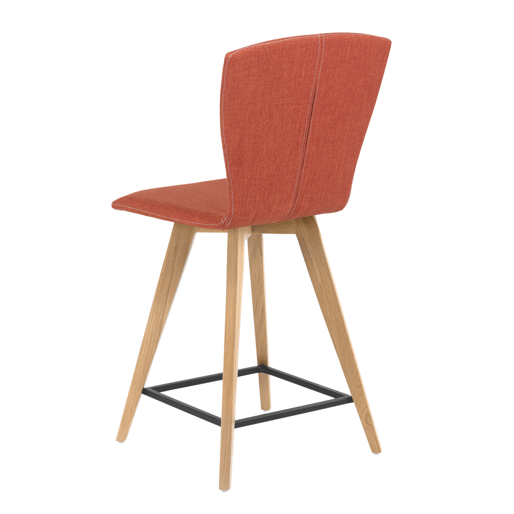 Mobitec :: Upholstered bar stool / bar stool Mood 21 height 101 cm red wooden legs