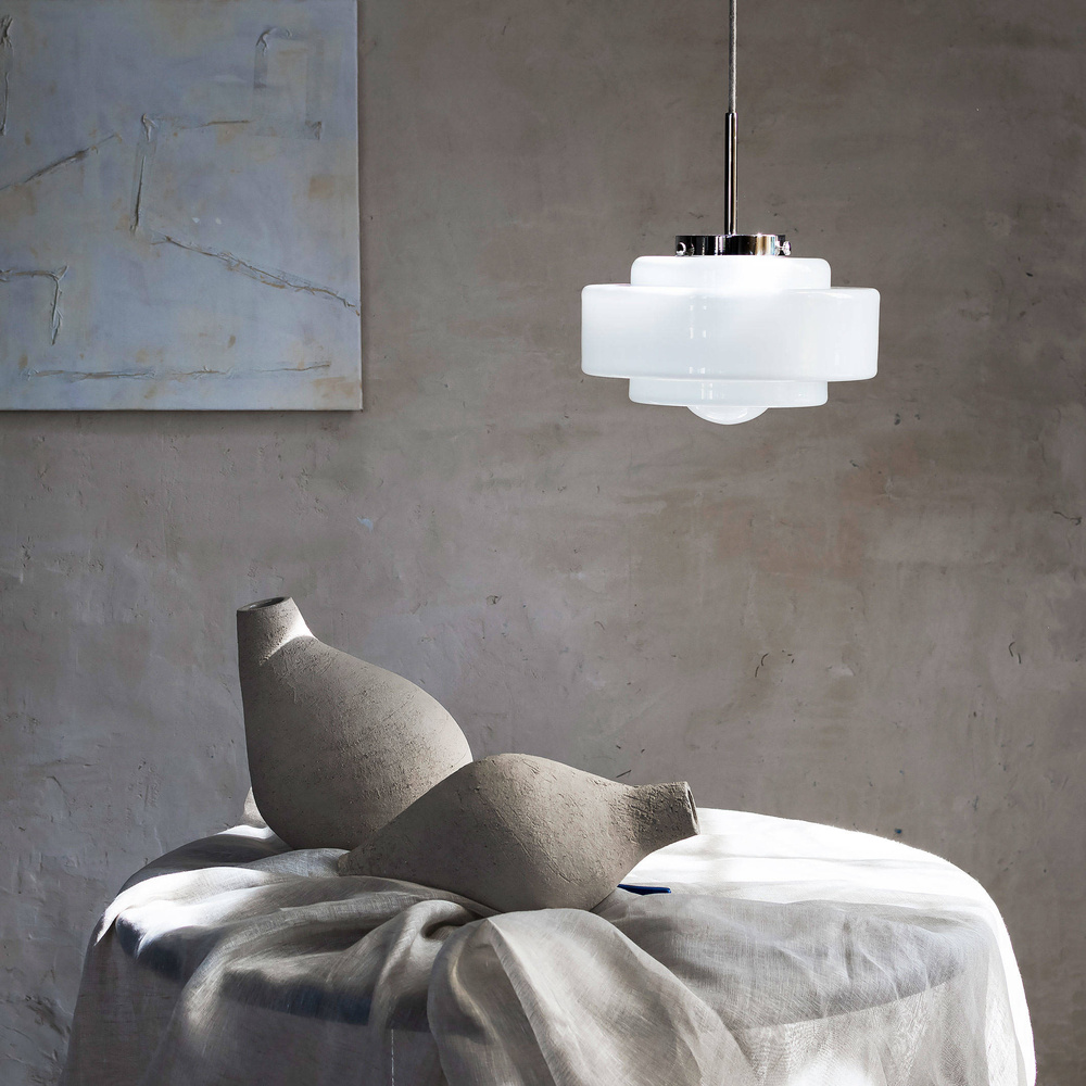 Embassy Interiors :: Glass hanging lamp Memoire white, dia. 30 cm