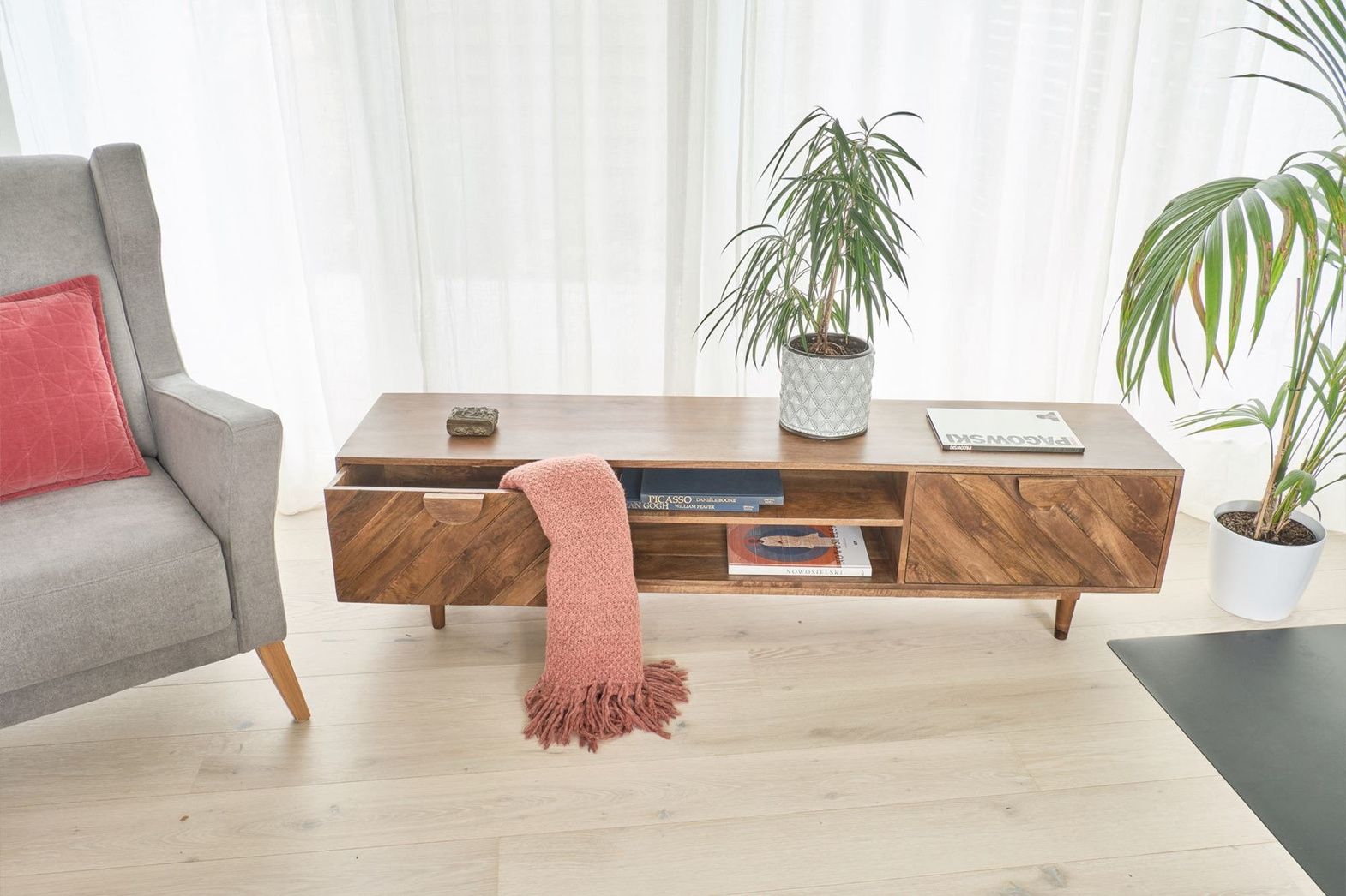 TABLE4U :: Wooden RTV cabinet Irena 180x40x45