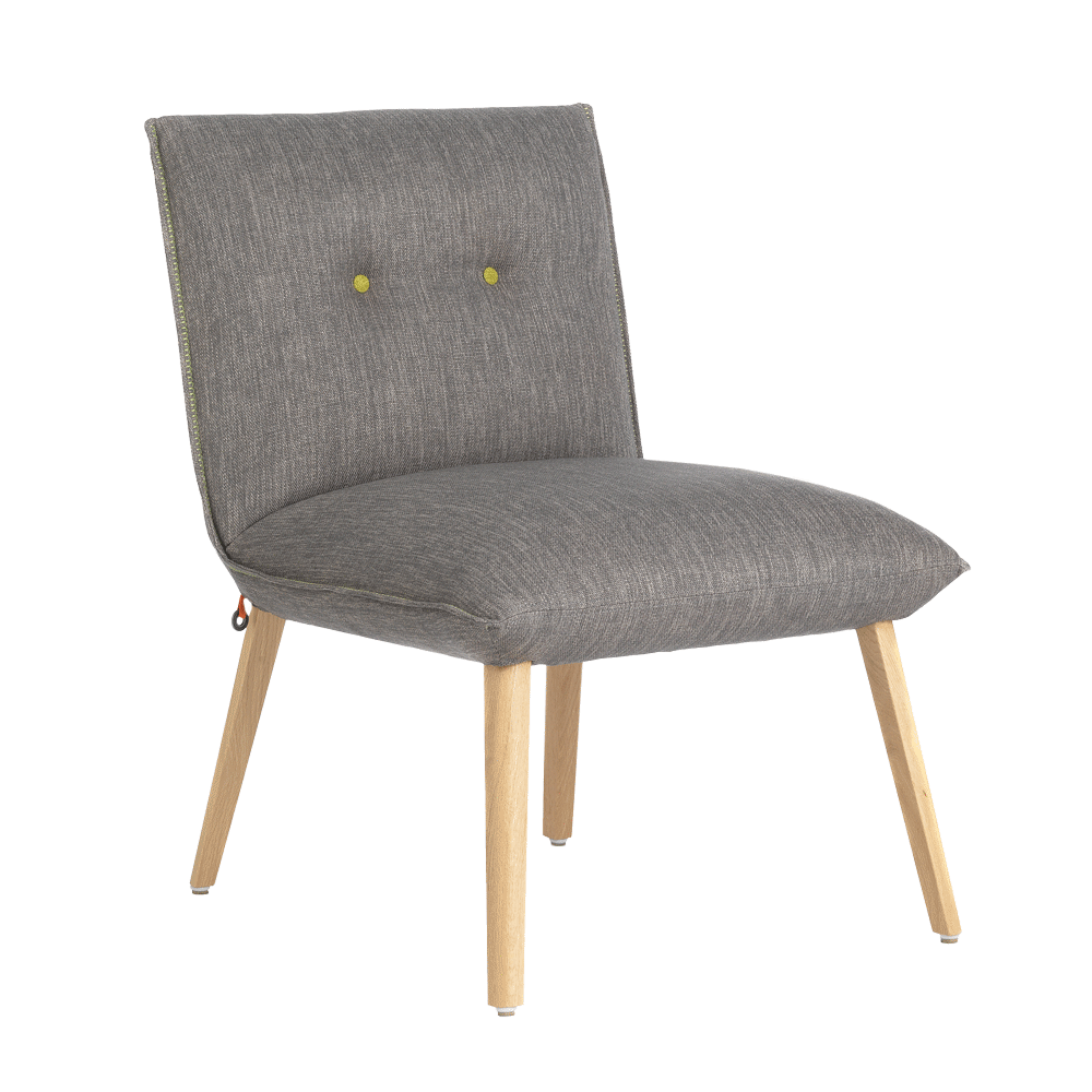 Mobitec :: Soda C03 gray upholstered armchair with wooden legs