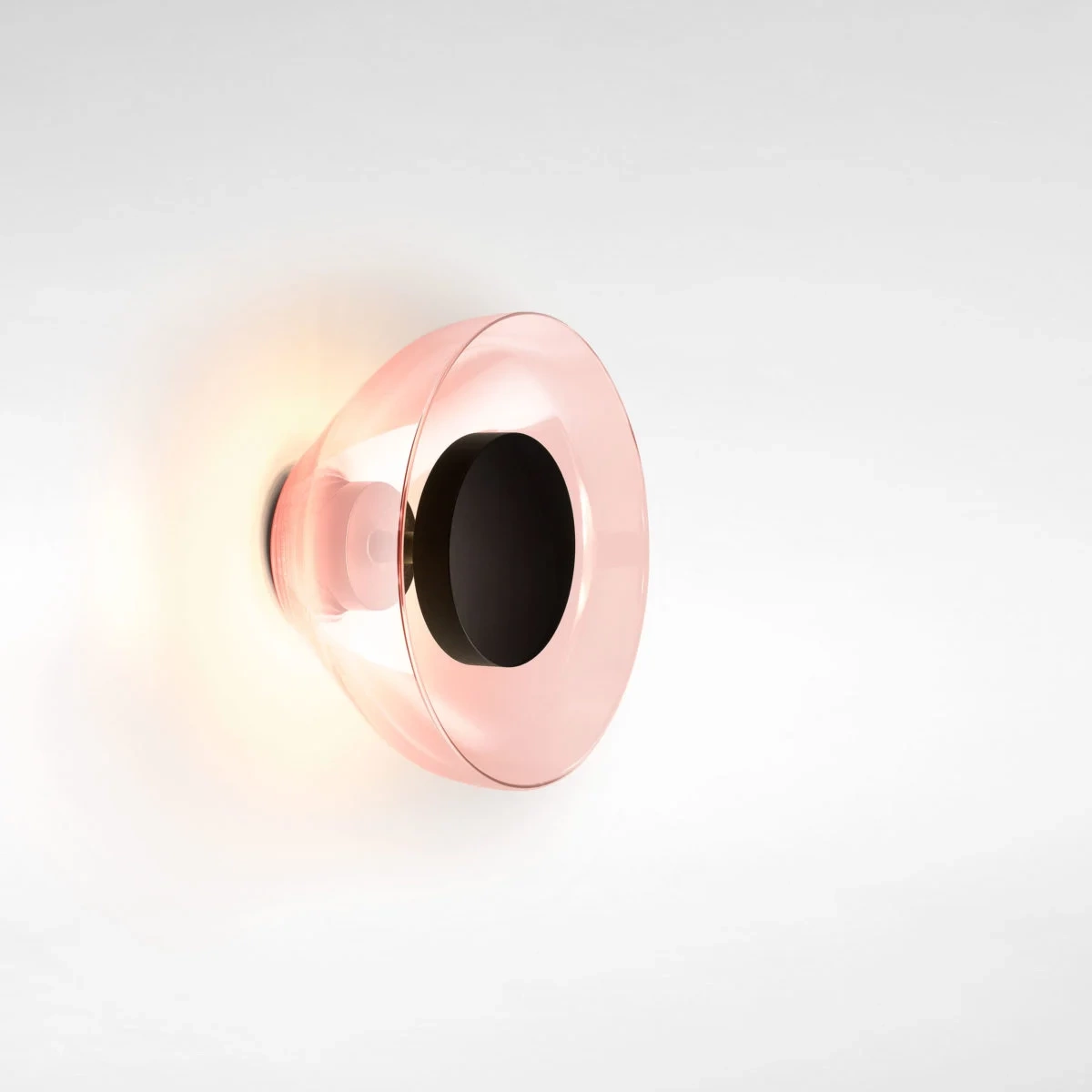 Marset :: Lampa ścienna / kinkiet Aura On/Off czarno-transparentny śr. 25,3 cm