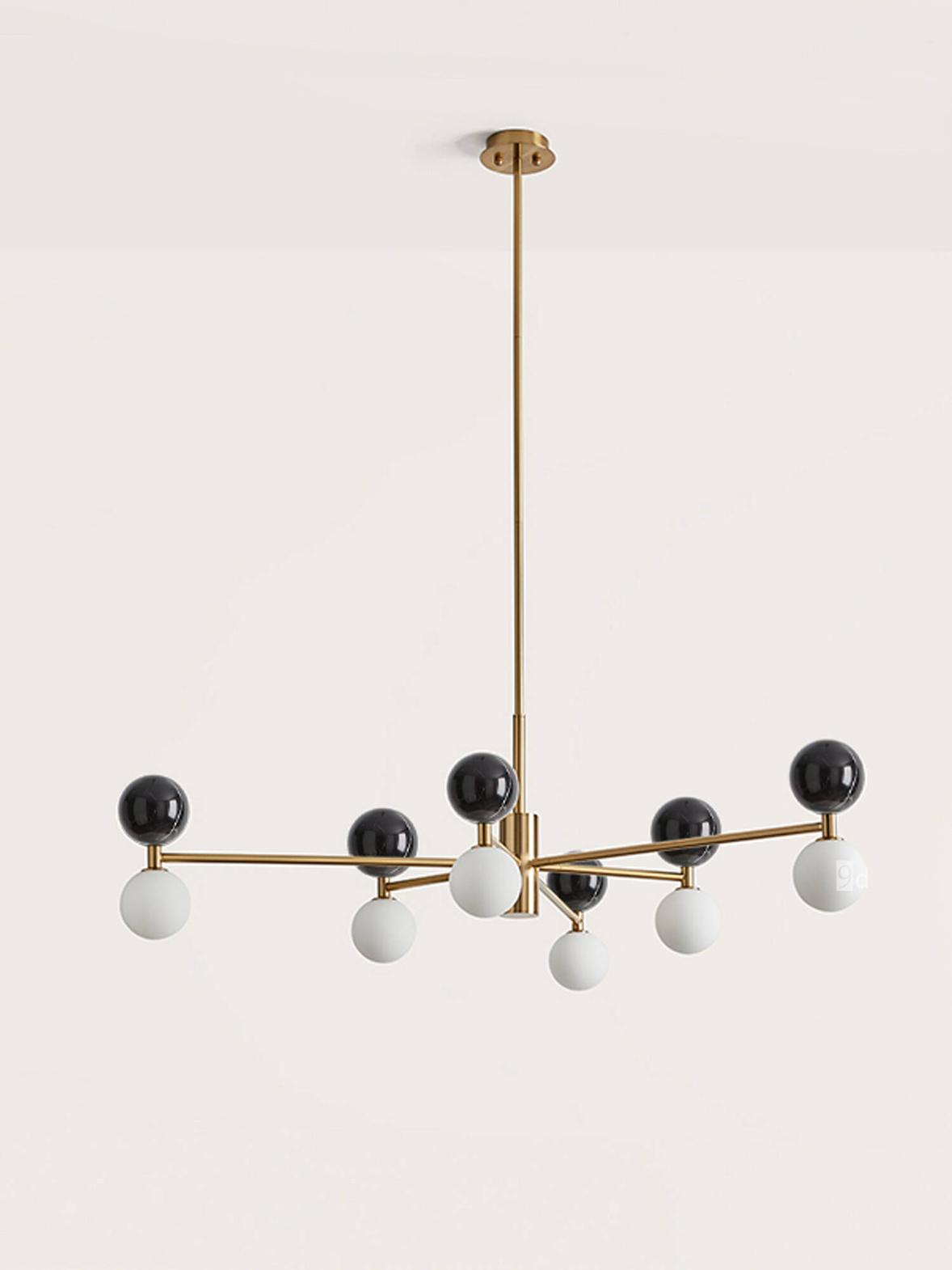 Aromas :: Dalt hanging lamp black marble / gold metal diameter 120 cm