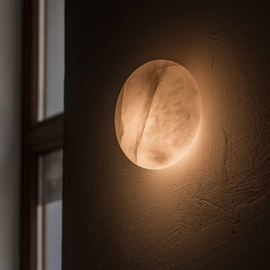 Embassy Interiors :: Lampa ścienna / Kinkiet Alkione alabaster śr. 15 cm biała