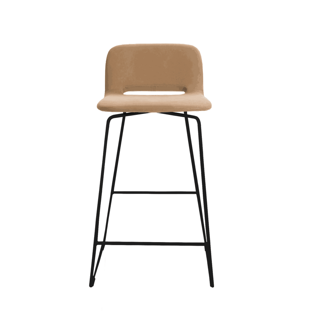 Mobitec :: Pamp C16 upholstered bar stool / stool, height 83 cm, beige, metal legs