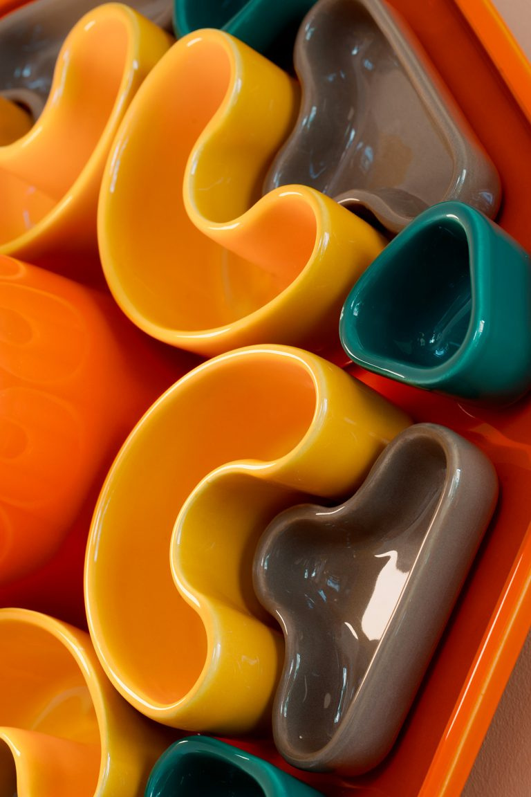 Ferroluce :: Phytia Wandleuchte / Wandleuchte Durchmesser 37 cm Keramik gelb / braun / orange