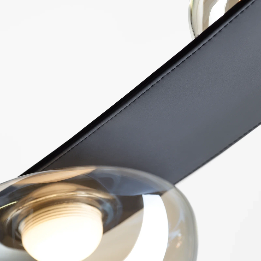 Bomma :: Dew Drops floor lamp, height 162.4 cm, black vegan leather