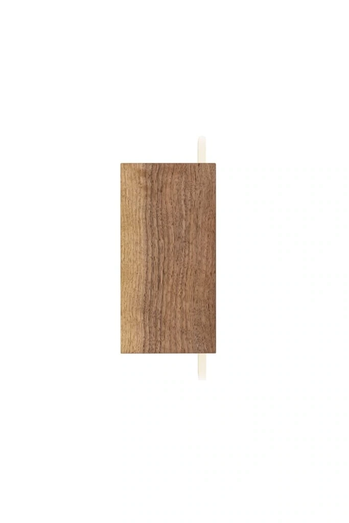 Loftlight :: Blaze wall lamp / sconce, height 53 cm, sandblasted glass, natural wood