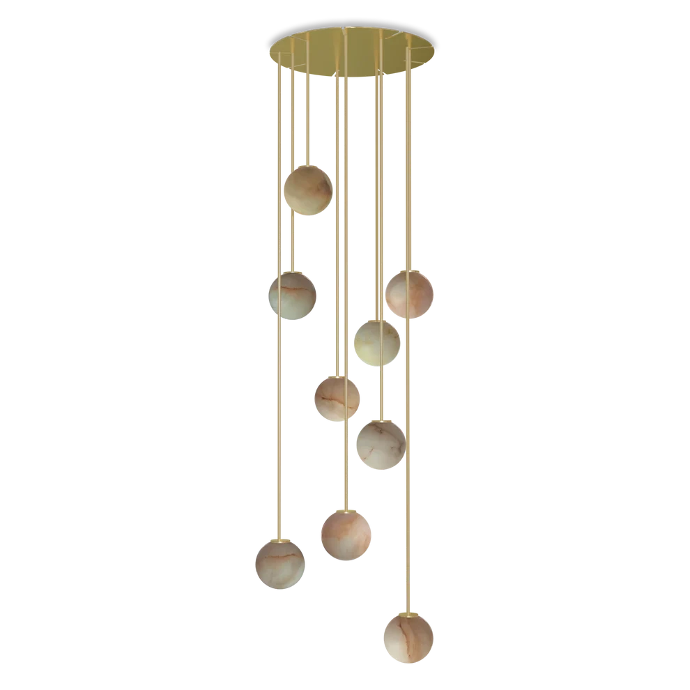Robin :: Royal Circular Drops Pendant Lamp/Chandelier, Diameter 35 cm, Alabaster
