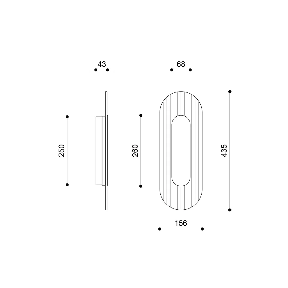 Ummo :: Wall lamp / sconce Riflo W A height 43.5 cm white 3000K