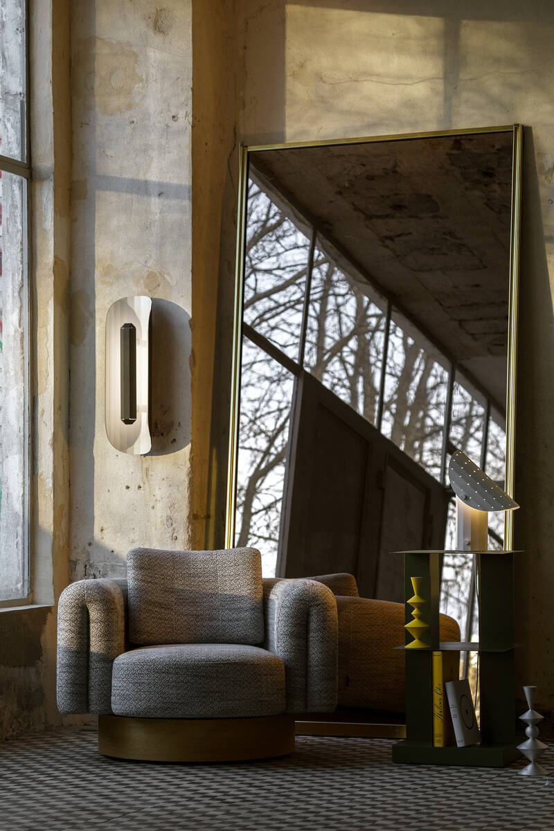 Kaspa :: Lampa ścienna / kinkiet Apolin wys. 65 cm czarno-biały