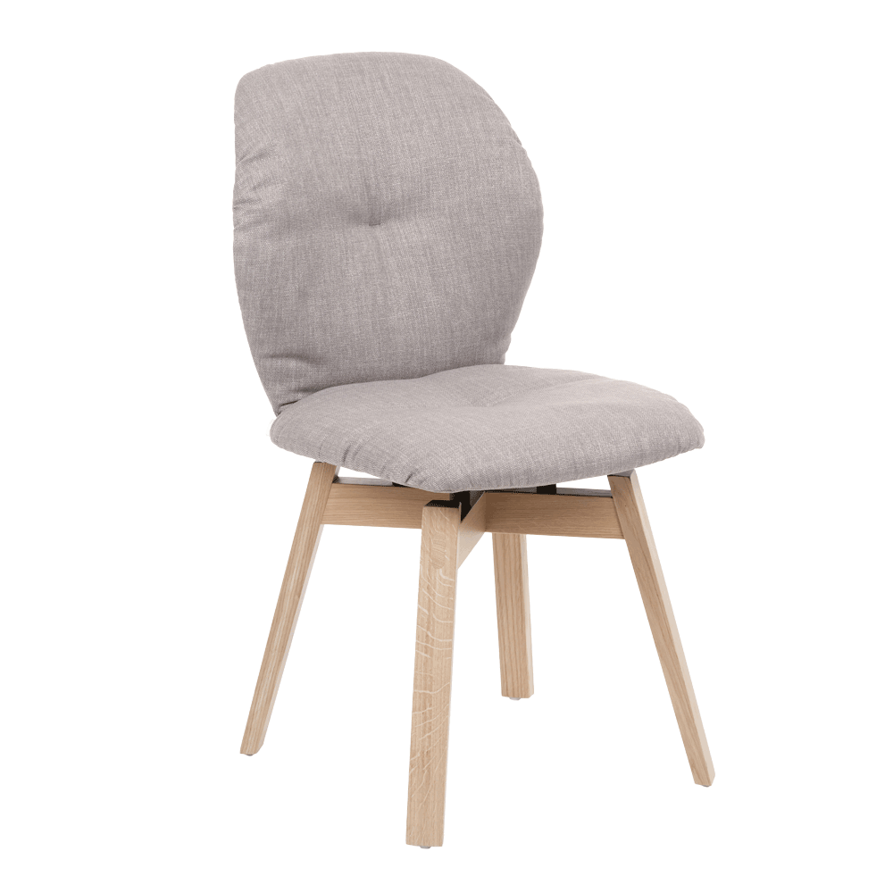 Mobitec :: Mood 90 upholstered chair, gray, width 47 cm, wooden legs